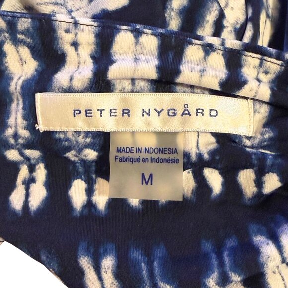 Peter Nygard Blue Batik Asymmetrical Shibori Tunic Top M – Silver Medallion - Picture 8 of 8